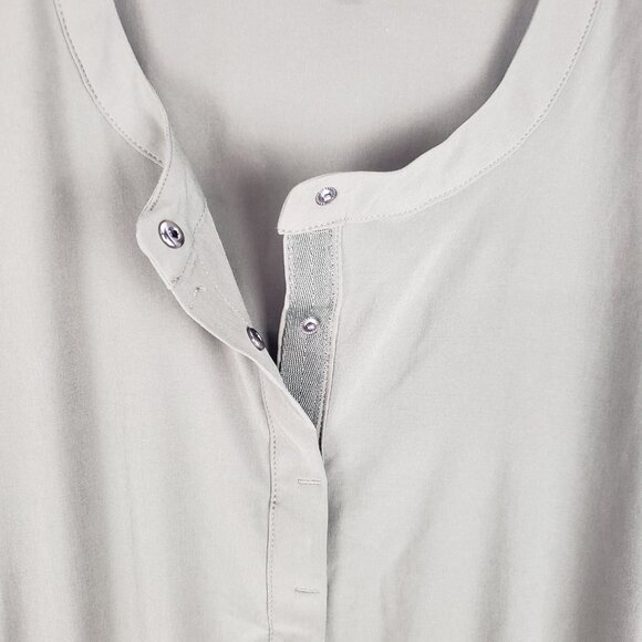 Talbots Lightweight Stretch Stand Collar Dress Olive Green Blouson UPF Size M - Picture 7 of 10